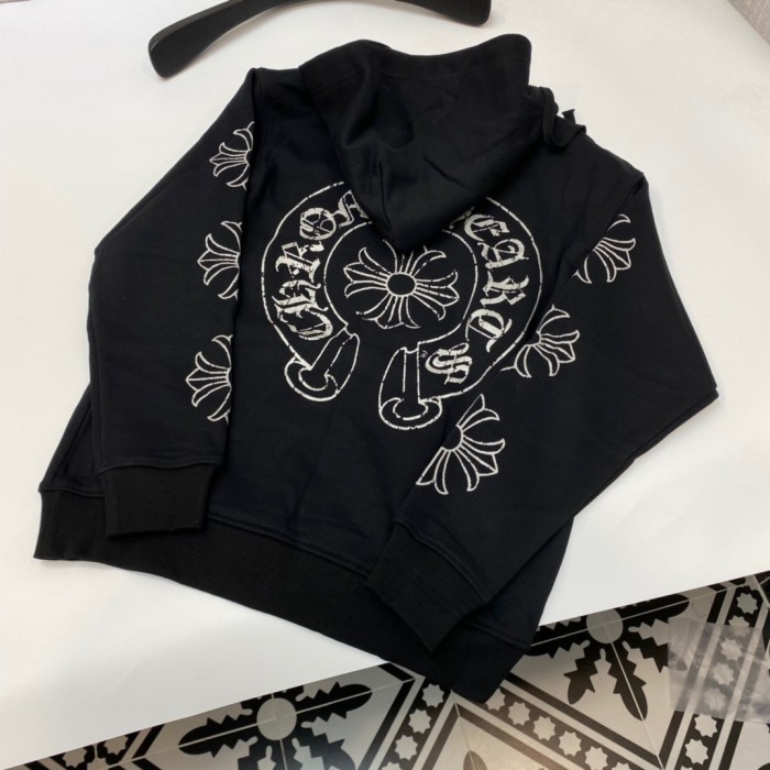 1:1 quality version Embroidered Scout flower logo Incomplete horseshoe hoodie