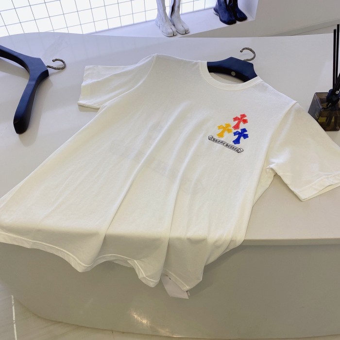 1:1 quality version Three-color Embroidery Cross Scroll tee 2 colors