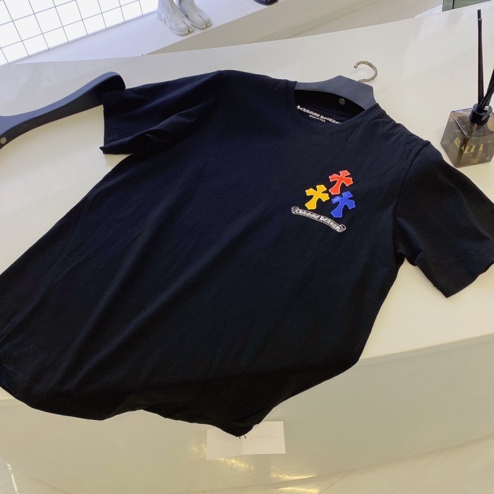 1:1 quality version Three-color Embroidery Cross Scroll tee 2 colors