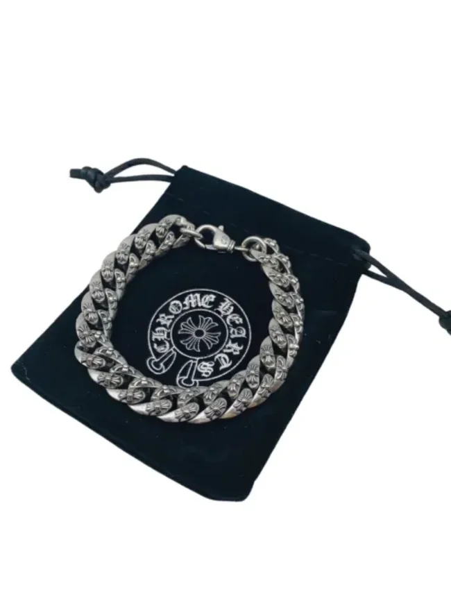 Cross Engraved Lobster Clasp Bracelet