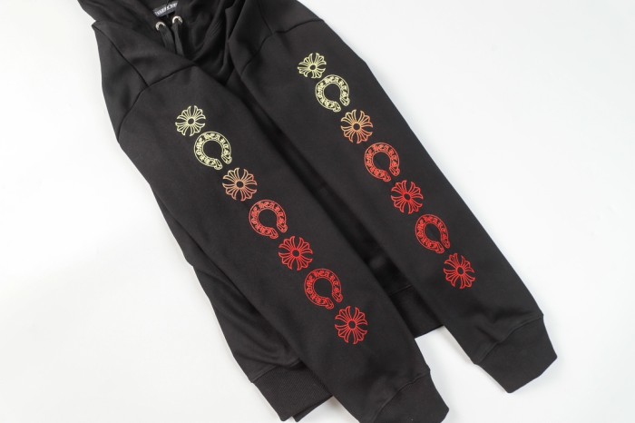  Gradient Letter Label Cotton Terry Hoodie