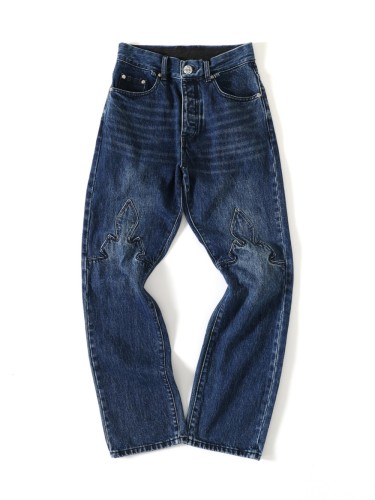1:1 quality version Pure Silver Button Flame Ginza Limited Jeans