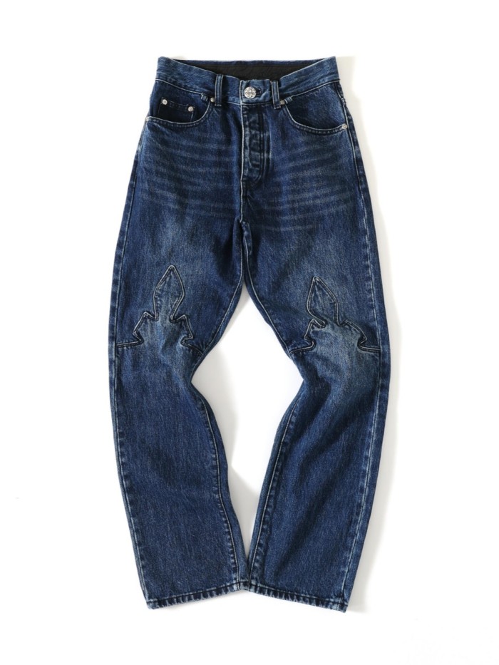 1:1 quality version Pure Silver Button Flame Ginza Limited Jeans