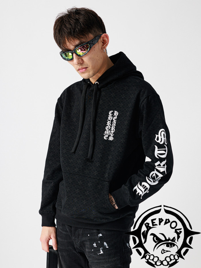  Old Flower Dark Loose Hooded Sweatshirt 3 colors