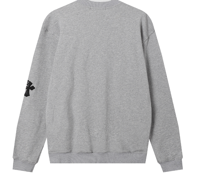Cross Appliqué Embroidered Metallic Crew Neck 2 colors