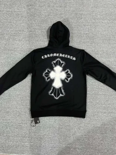  Hooded Sweatshirt with Big Cross Print on the Back