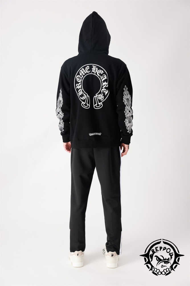 1:1 quality version Horseshoe Flower Arm Zipper Sweatshirt