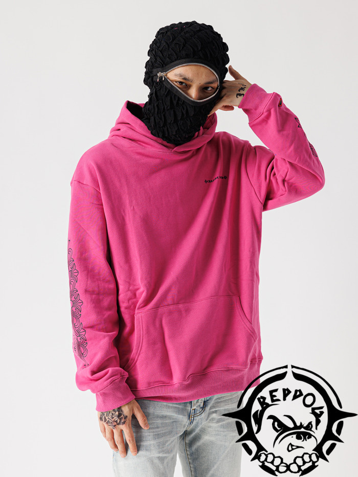  Black and white cobweb hoodie purple