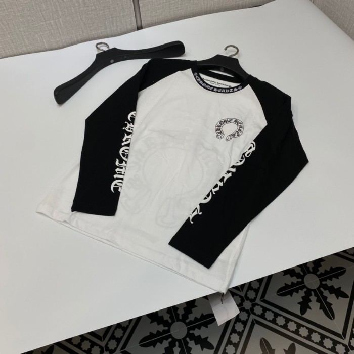 1:1 quality version Back big horseshoe print black and white matching color long sleeves