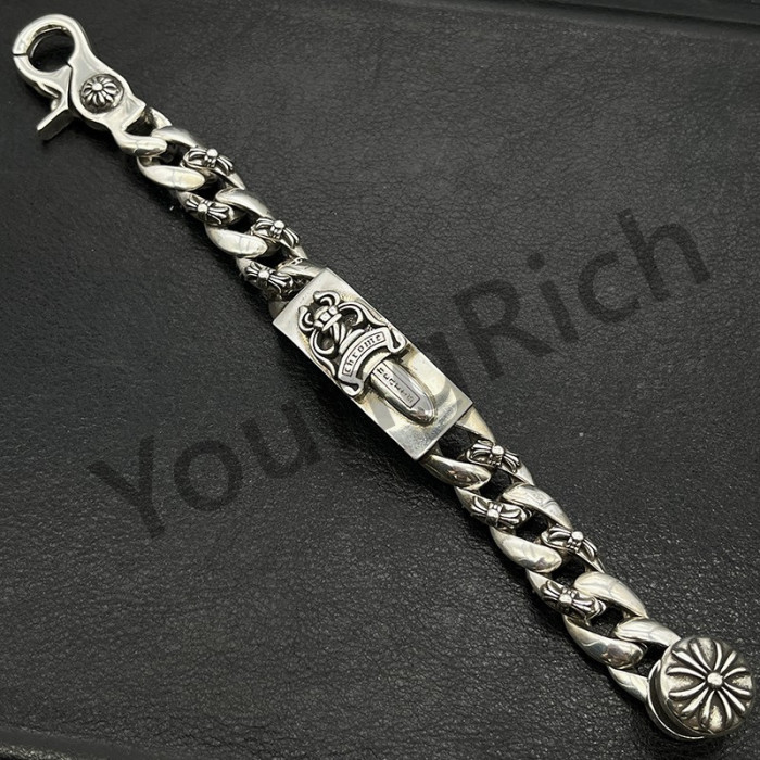 1:1 quality version CH Pure Silver Sword Lobster Buckle Long Crucifix Lobster Buckle Bracelet