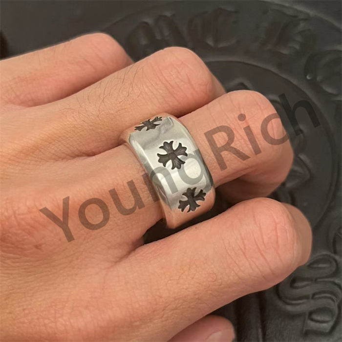 CH Vintage Cross Cross Flower Tomb Sword Hexagram Ring 26 colors