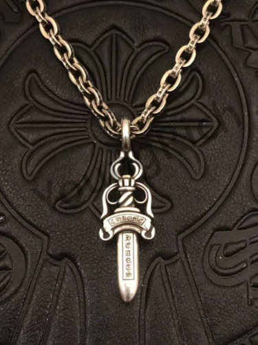 1:1 quality version Pure Silver Reversible Sword Letter Chain Necklace
