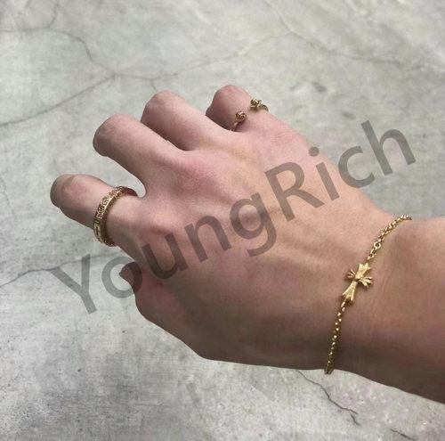 Classic Sterling Silver Gold Plated 22K Gold Cross Adjustable Bracelet
