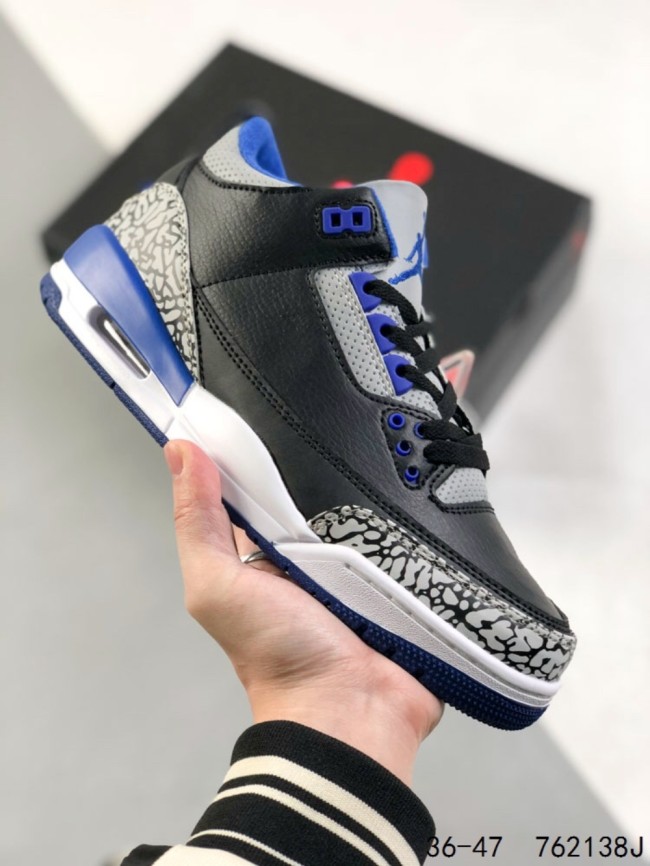 @j3 Black and Blue Crackle Basketball Shoes