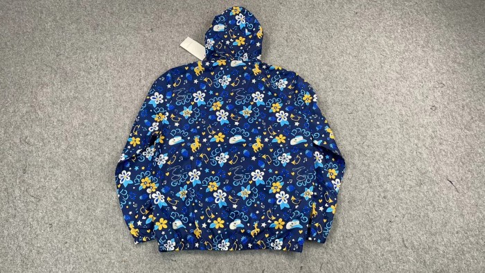 [50% Off]Blue Printed Zipper Sweatshirt