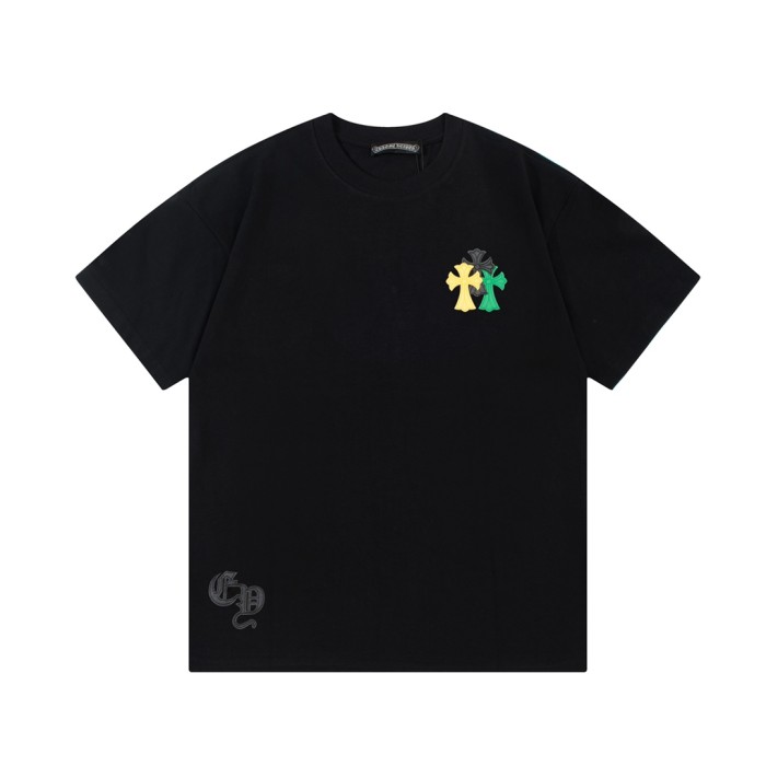 Cross Patchwork Leather tee  2 colors
