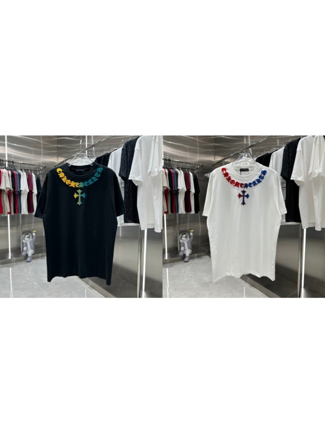 1:1 quality version Neckline Cross Letter tee 2 colors