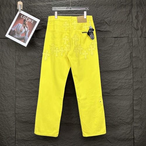 Crisscross Patch Leather Wash Jeans