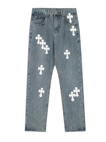 Crucifix Aged Jeans