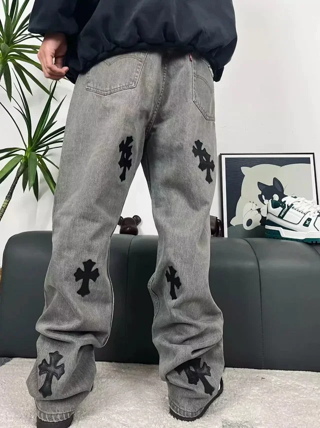 1:1 quality version Classic Cross Patch Washed Jeans