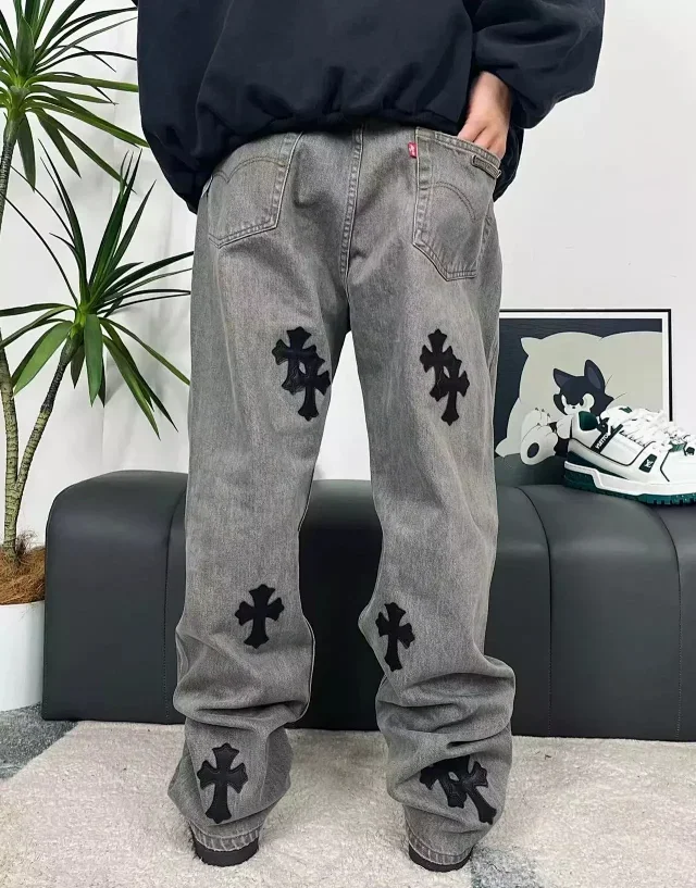 1:1 quality version Classic Cross Patch Washed Jeans