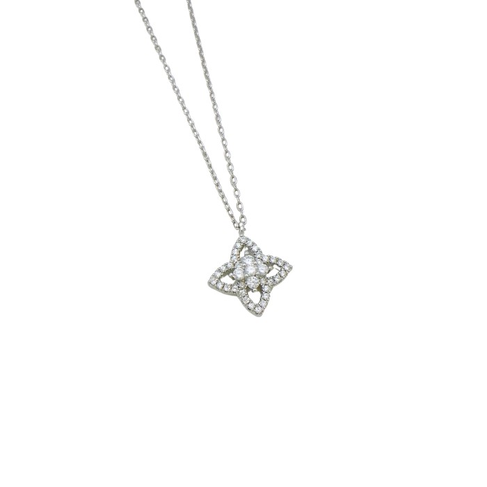 Four Leaf Clover Full Diamond Necklace