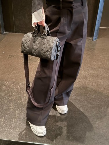 Old Flower Embossed Cowhide Crossbody Bag