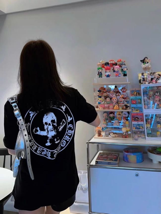 1:1 quality version Round Skull Print tee 2 colors