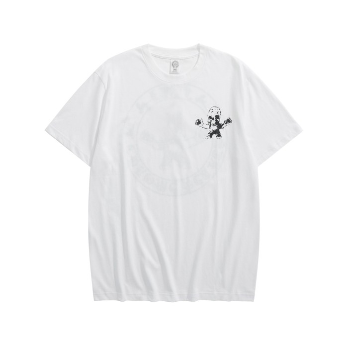 1:1 quality version Round Skull Print tee 2 colors