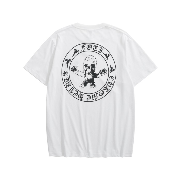 1:1 quality version Round Skull Print tee 2 colors