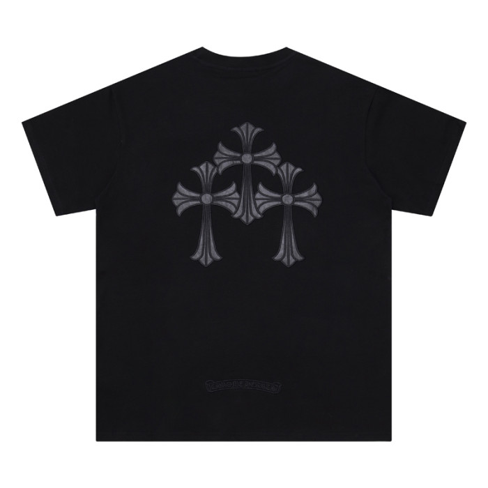 Patchwork Leather Cross tee 2 colors