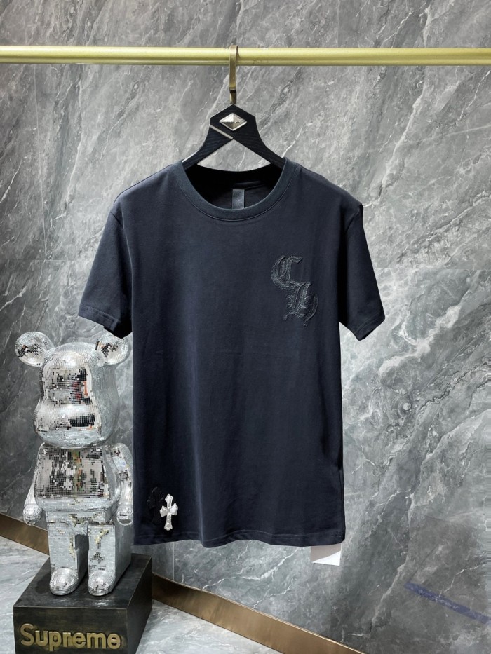 [50% Off]Patchwork Leather Embroidered Cross tee 26861203
