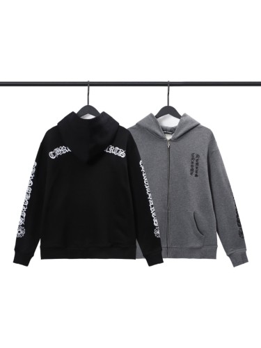  Sanskrit Embroidered Zipper Sweatshirt 2 colors