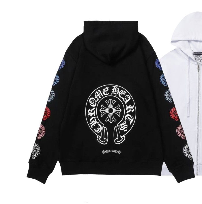 Colorful Horseshoe Loop Zipper Sweatshirt