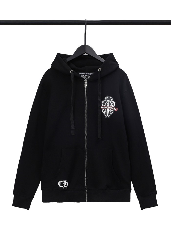  Multi-colored Big Sword Print Zipper Sweatshirt