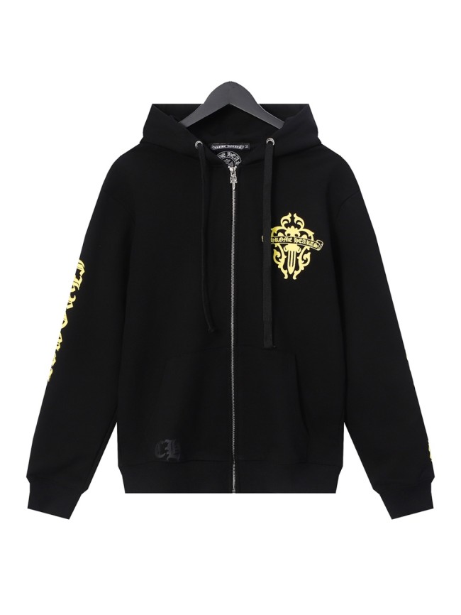  Yellow Sword Print Zipper Sweatshirt