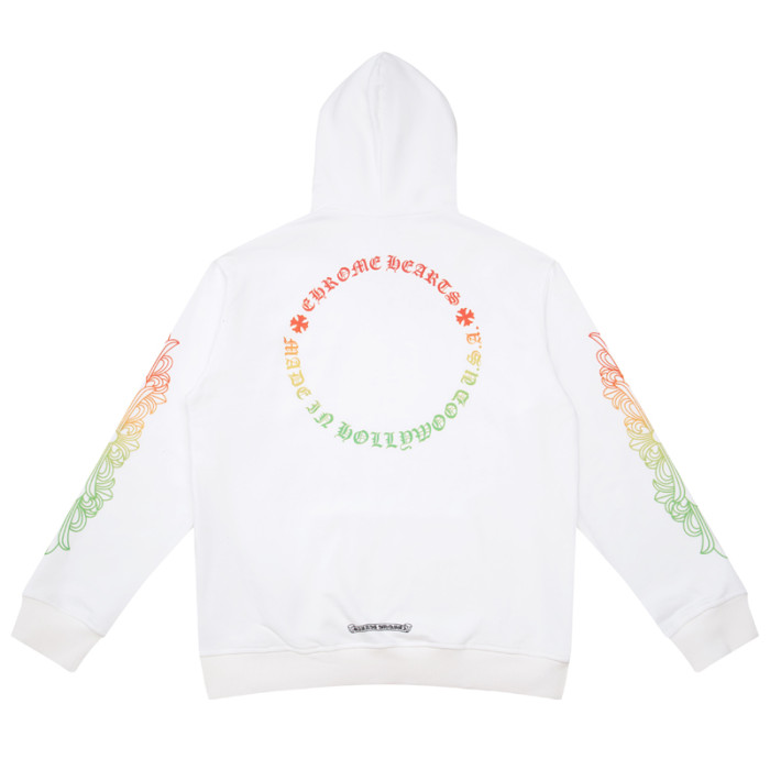  Yellow and Green Gradient Letter Horseshoe Hooded Sweatshirt 2 colors