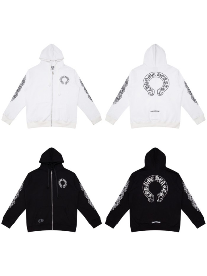  Scroll Logo Minimalist Zipper Hooded Sweatshirt 2 colors