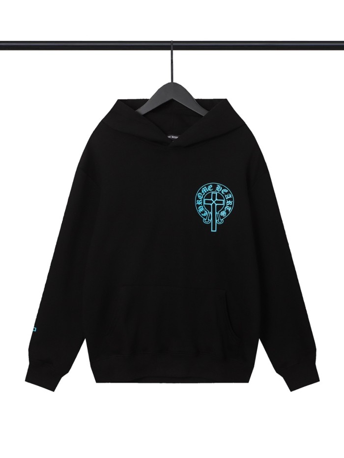  Horseshoe Cross Hooded Sweatshirt Blue