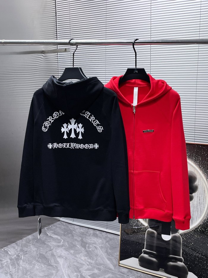  Three Crosses Sanskrit Print Zipper Sweatshirt 2 colors