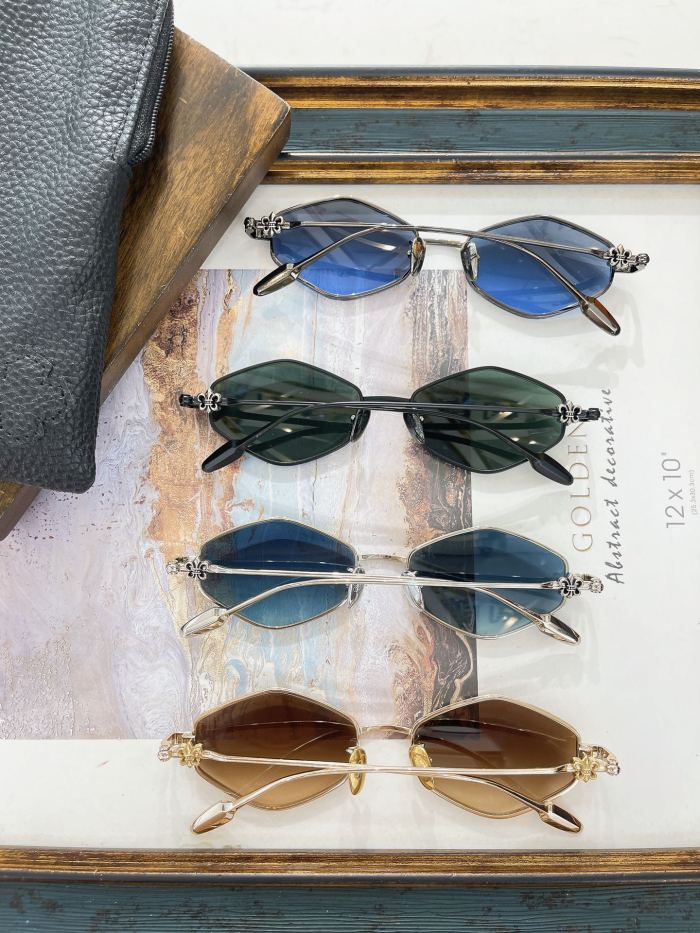 1:1 quality version Diamond shaped metal frame glasses 4 colors