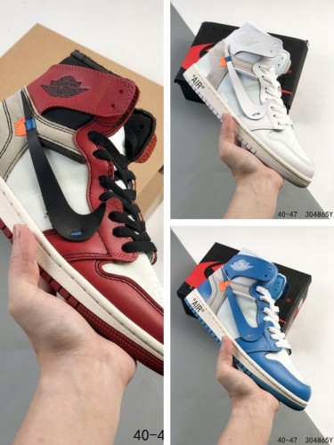 1:1 quality version Generation 1 OW co-branded high-top basketball shoes 3 colors