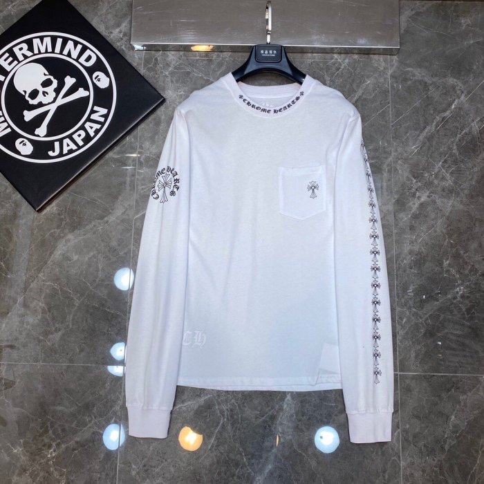 Cross logo printed all over the left sleeve Long sleeve T-shirt 2 colors