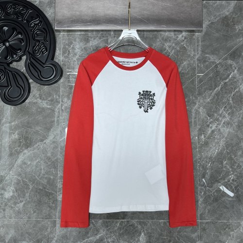 Red and White Colorblocked Bayonet and Sword Long Sleeve T-Shirt