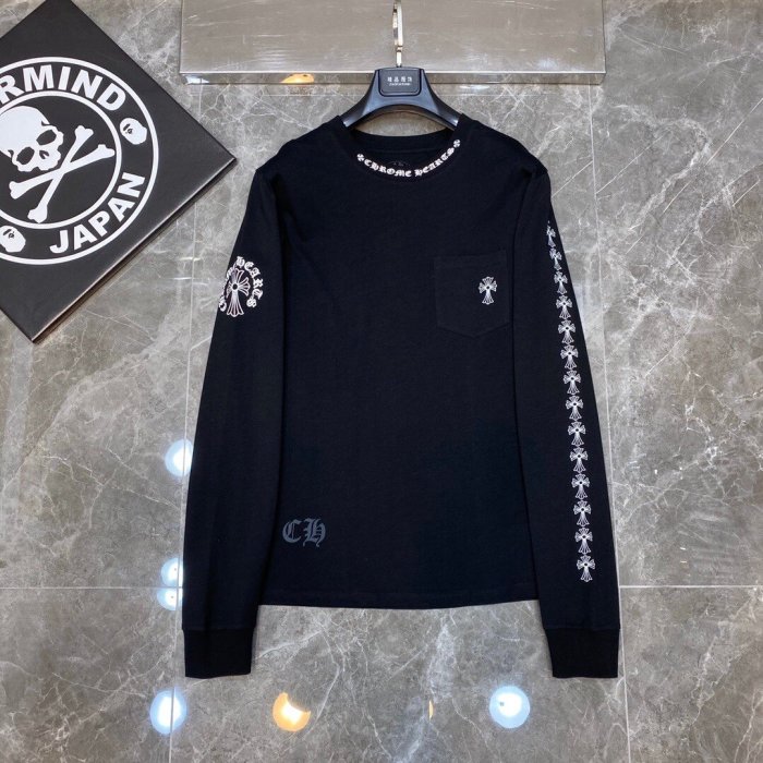 Cross logo printed all over the left sleeve Long sleeve T-shirt 2 colors