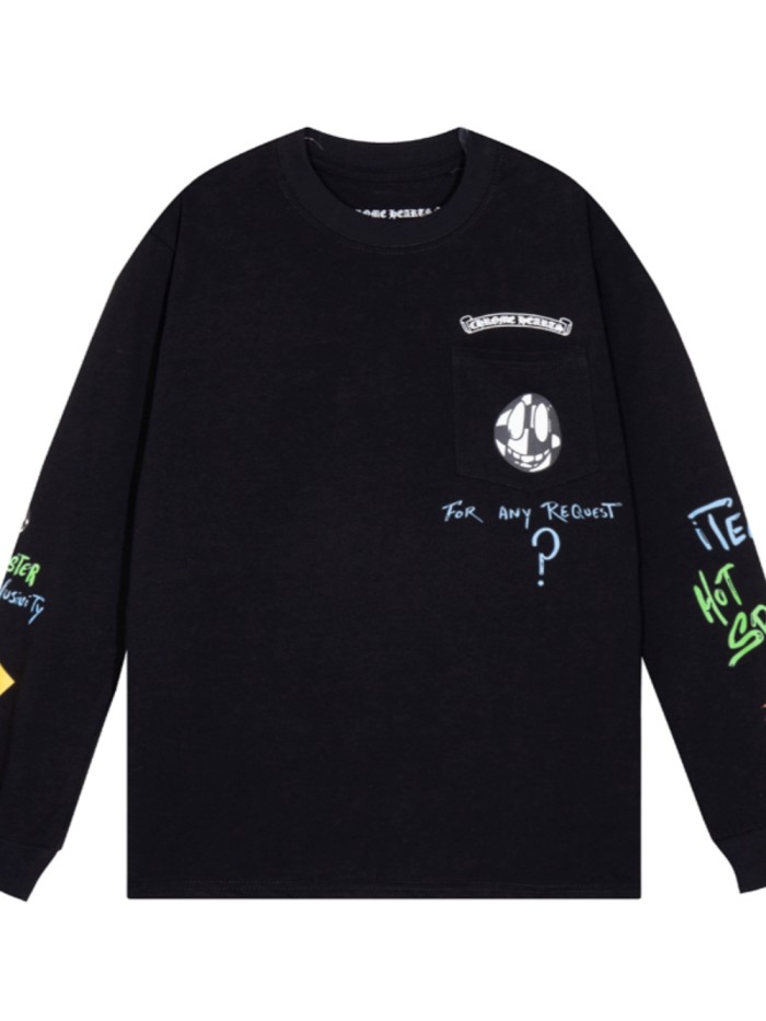 Colorful Letter Graffiti Long Sleeve T-Shirt