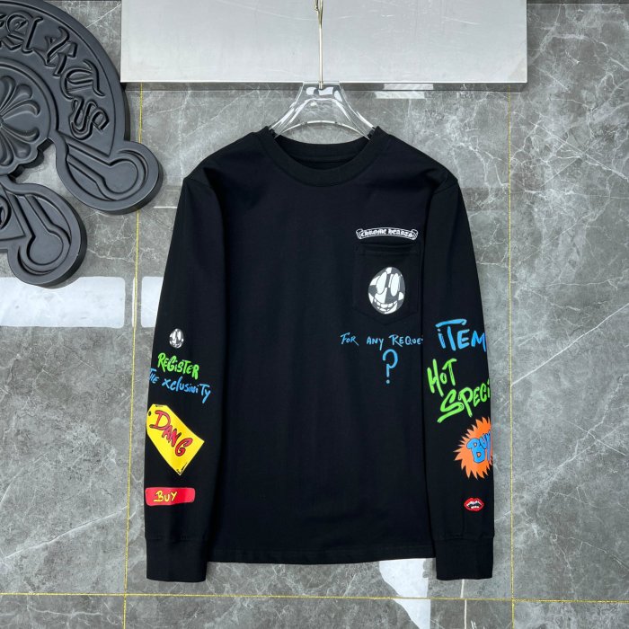Double Sleeve Graffiti Letter Long Sleeve T-Shirt