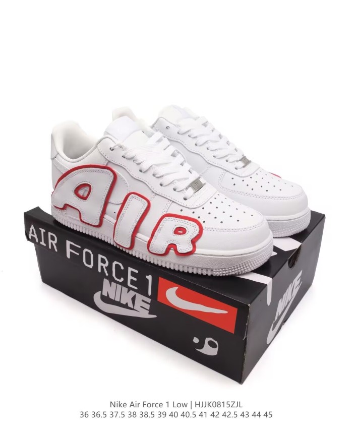 1:1 quality version  AF1 White and red letter embroidered board shoes 3 colors