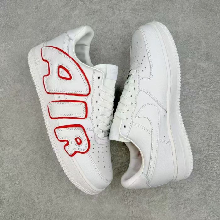 1:1 quality version  AF1 White and red letter embroidered board shoes 3 colors