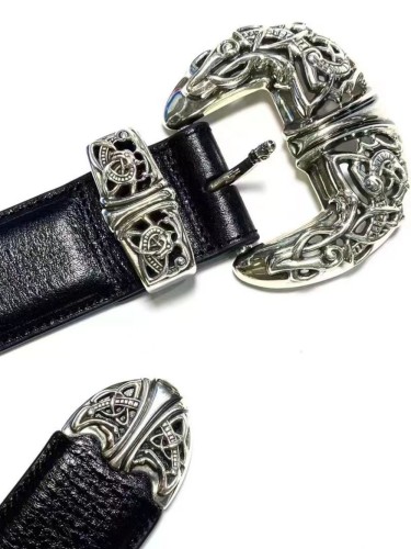 1:1 quality version Cat's Claw Pure Copper Silver Plated Pin Buckle Leather Belt【Width 3.0 cm】